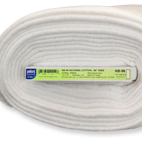 Cotton Batting - no scrim - Pellon Natures Touch - 100% cotton NB 96 Natural - 96 inch wide