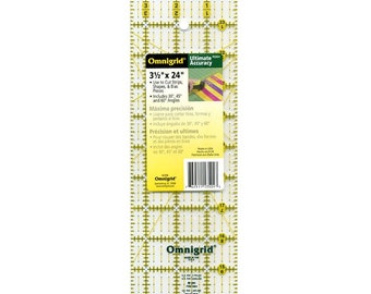 OmniGrid - Rectangle Ruler - OMNR3524 - 3.5-Inch x 24-Inch - Acrylic Ruler - Made in the USA - Sold by the Each