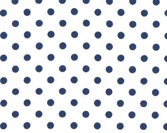 Michael Miller Dumb Dot Fabric - Navy & White CX2490 Sailor - Priced by the half yard