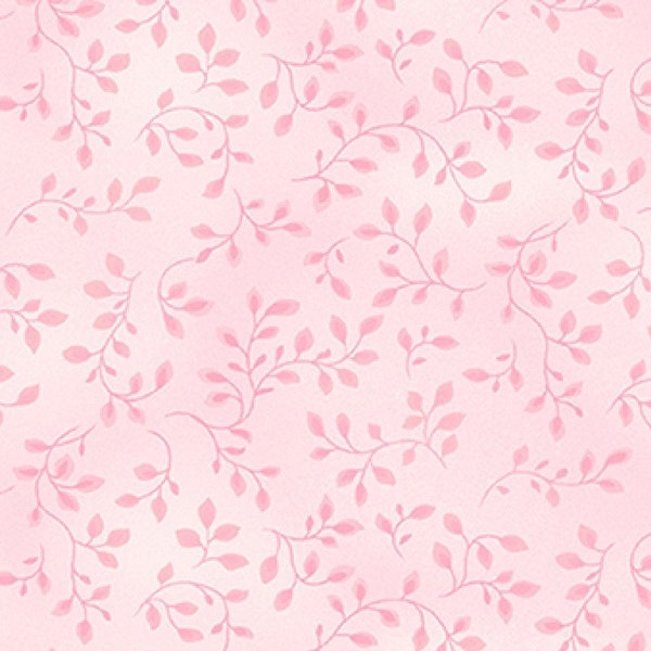 Vines Fabric - 7755 20 powder pink Folio Basics Color Principle - Henry Glass - Priced by the 1/2 yard