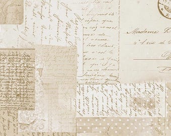 55065 Parchment Ephemera Cream 108in Wide Back - Windham - Priced by the Yard or 3-yard Bundle