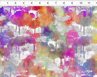 In The Beginning Fabric - Urban Jungle - Abstract Trees - 8UJ 2 - Priced by the Half Yard