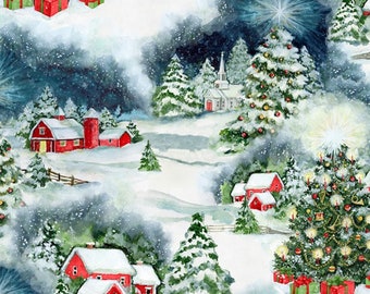 Winter Hollow 39744 143  by Susan Winget - Winter Scenic - Wilmington Prints - Priced by the half yard