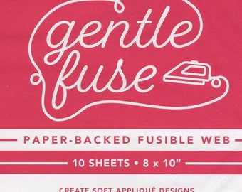 Gentle Fuse Applique double stick fusible web. - 5-pack 8"x10" sheets - White - Maywood Studio