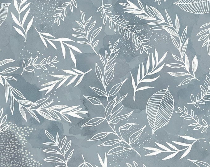 Featured listing image: Serene Nature Sprigs - Laura Horn P&B Textiles - 5099 SB Gray - priced by the half yard