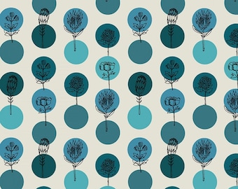 Protea Polka Dots Jaye Bird - 53274 2 Turquoise - Kori Turner Goodhart Windham - Priced by the half yard