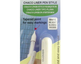 Chaco Liner Pen, Chalk Marking Pen, Applique - Clover 4712 - White