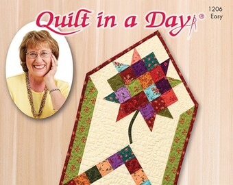 Table Scrap Runner & Topper Pattern - Teresa Varnes Quilt In a Day - Runner Finishes ~17"x50" - Topper 34" Square - QID 1206 - DIY Project