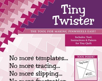 Tiny Twister Template by Twisted Sister Designs - Pinwheel template for 3.5 inch fabric squares - Acrylic Ruler