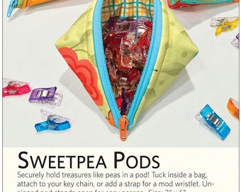 Pocket Holders, Zip Pouch, Sweetpea Pods by Lazy Girl Designs Joan Hawley - # LGD135 - DIY Pattern  & Fusible Fleece