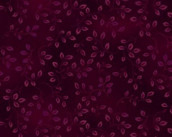 Vines Fabric - 7755 85 Aubergine Eggplant Folio Basics Color Principle - Henry Glass - Priced by the 1/2 yard