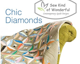 Chic Diamonds using the Quick Curve Ruler by Sew Kind of Wonderful.  By Jenny Pedigo # SKW415