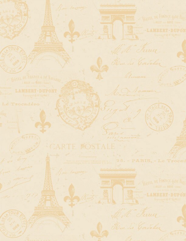 Paris Fabric Carte Postale From Paris With Love By Lisa Audit For Wilmington Prints Fabric 112 Cream Priced By The Half Yard