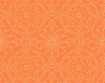 Fancy Fruit Doilies - 10308 O - Orange - by Kris Lammers - priced by the half yard