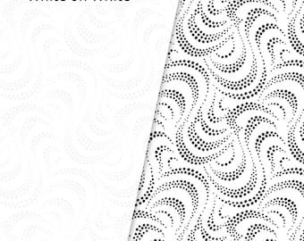 Rambling RA11 770 W Dotted Ripple - WHITE on White  - Tone on Tone White - P&B Textiles Priced by the half yard