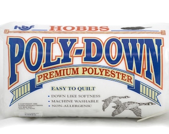 Hobbs Poly-Down Batting - Queen Size 90"x108" - Mid loft - White Batting