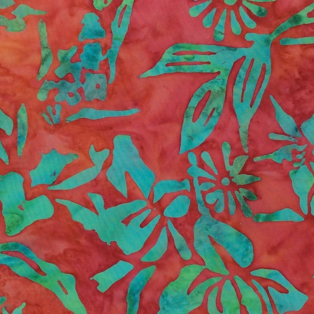 Bamboo Leaf Batik Fabric - Artisan Indonesian from Majestic Batiks 