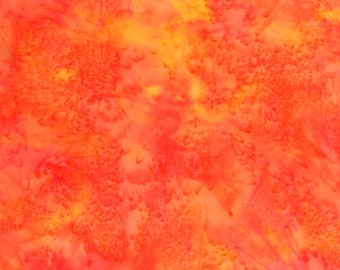 Hoffman Bali 1895 224 Poppy Batik  - Red Yellow  - Priced by the Half Yard
