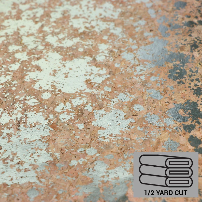 Cork Leather Stitchable Cork Vegan Leather Alternative Sallie Tomato Precut 12 yard Natural Cork Fabric with Silver Splatter