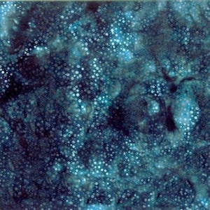 May include: Abstract blue and white fabric with a speckled pattern. The fabric has a mottled appearance with a dark blue background and white dots.