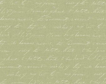 Petal Bouquet Script Print - 4965 A Sage Gray-Green - PNB Textiles by Katie Pertiet - Priced by the half yard