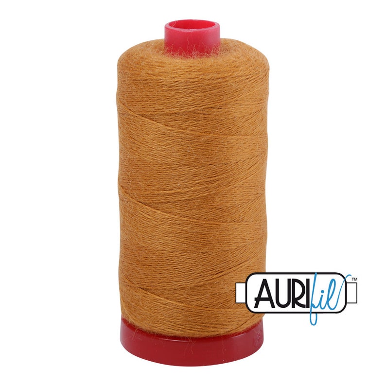 Aurifil 12wt Wool Thread Wool Lana Acrylic/Wool Embroidery & Quilting Thread 50% wool Goldenrod 8142 image 1