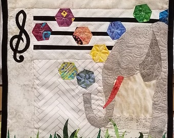 Row by Row 2018 - Music theme - Elephant Block - Fabric and Pattern for 18-Inch Block