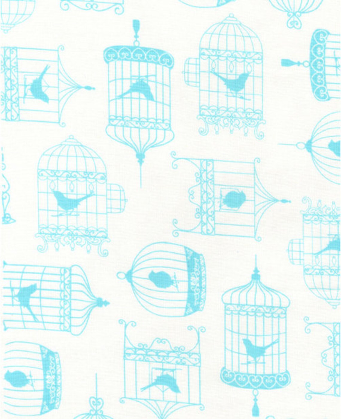 Bird Cage Fabric Tweet White Bird Cages by Timeless Etsy