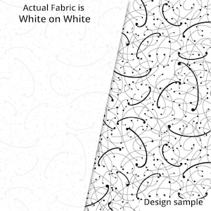 Rambling RA12 807 W Doodle - WHITE on White  - Tone on Tone White - P&B Textiles Priced by the half yard