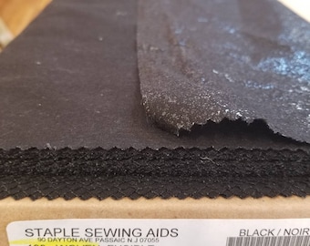 Cotton Fusible Weft - Woven Interfacing - Stabilizer - Shapeflex - 103ST Black Medium Weight - 22-Inch by one Yard