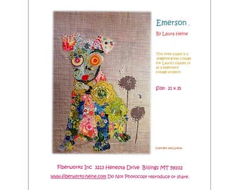 Emerson Puppy Pattern - Laura Heine - Applique Quilt  - 21"x35" - DIY Pattern Or Kit Option - full size reusable template