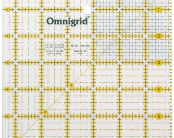 OmniGrid Square Ruler by OmniGrid - OMNR65G Yellow Acrylic 6.5 inch square - sold by the each