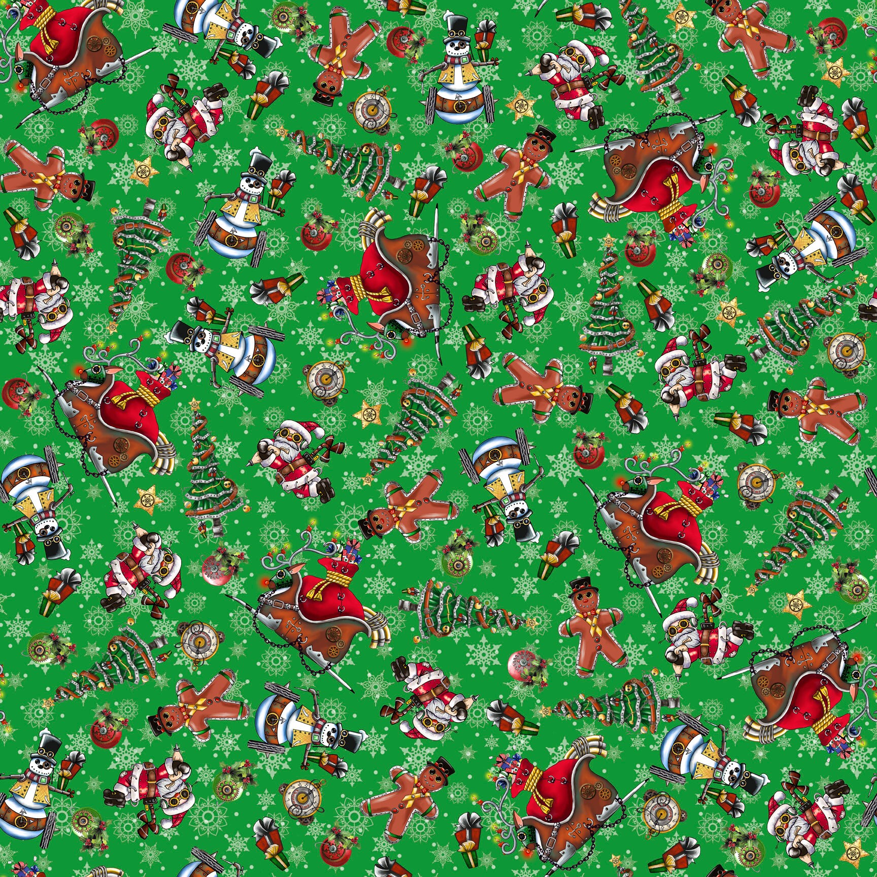 Steampunk Christmas Desiree Designs for QT Fabrics Christmas Toss
