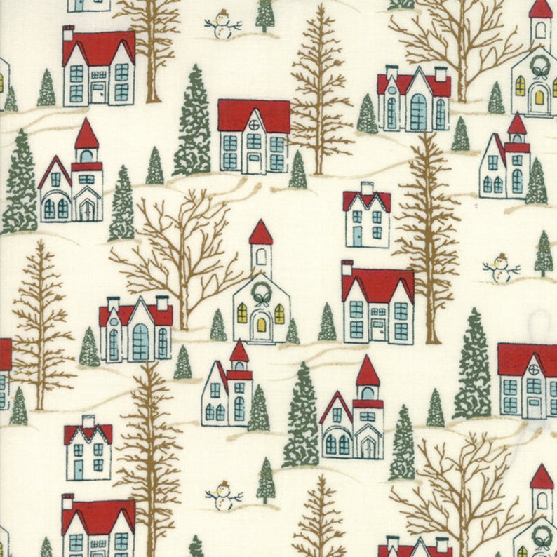 Pine Trees Christmas Village Studio E Quilt Fabric by the 1//2yd