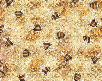 Sweet as Honey - 29445 E Bee Toss - Dan Morris for  QT Fabrics -  Priced by the half yard