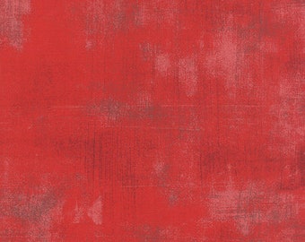 Cherry Grunge 30150 265 - BasicGrey for Moda Fabrics  Medium Red - Priced by the 1/2 yard