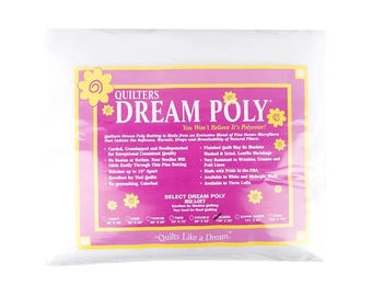 Dream Poly  Batting - White Batting - Poly - Queen Size 93"x108" - Mid loft