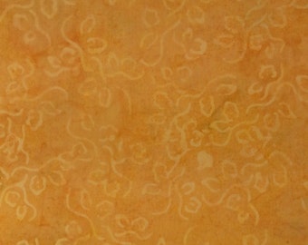 Small Tendril Batik Fabric - Artisan Indonesian from Majestic Batiks - CB 404  Mustard Yellow - Priced by the 1/2 yard