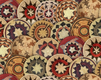 Native American Design 675 Navajo Wedding Basket Tucson - Southwest Fabric by Elizabeth Studio - Priced by the half yard
