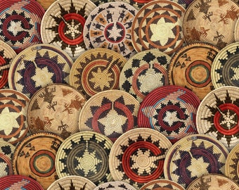 Native American Design 675 Basket Tucson - Southwest Fabric by Elizabeth Studio - Priced by the half yard