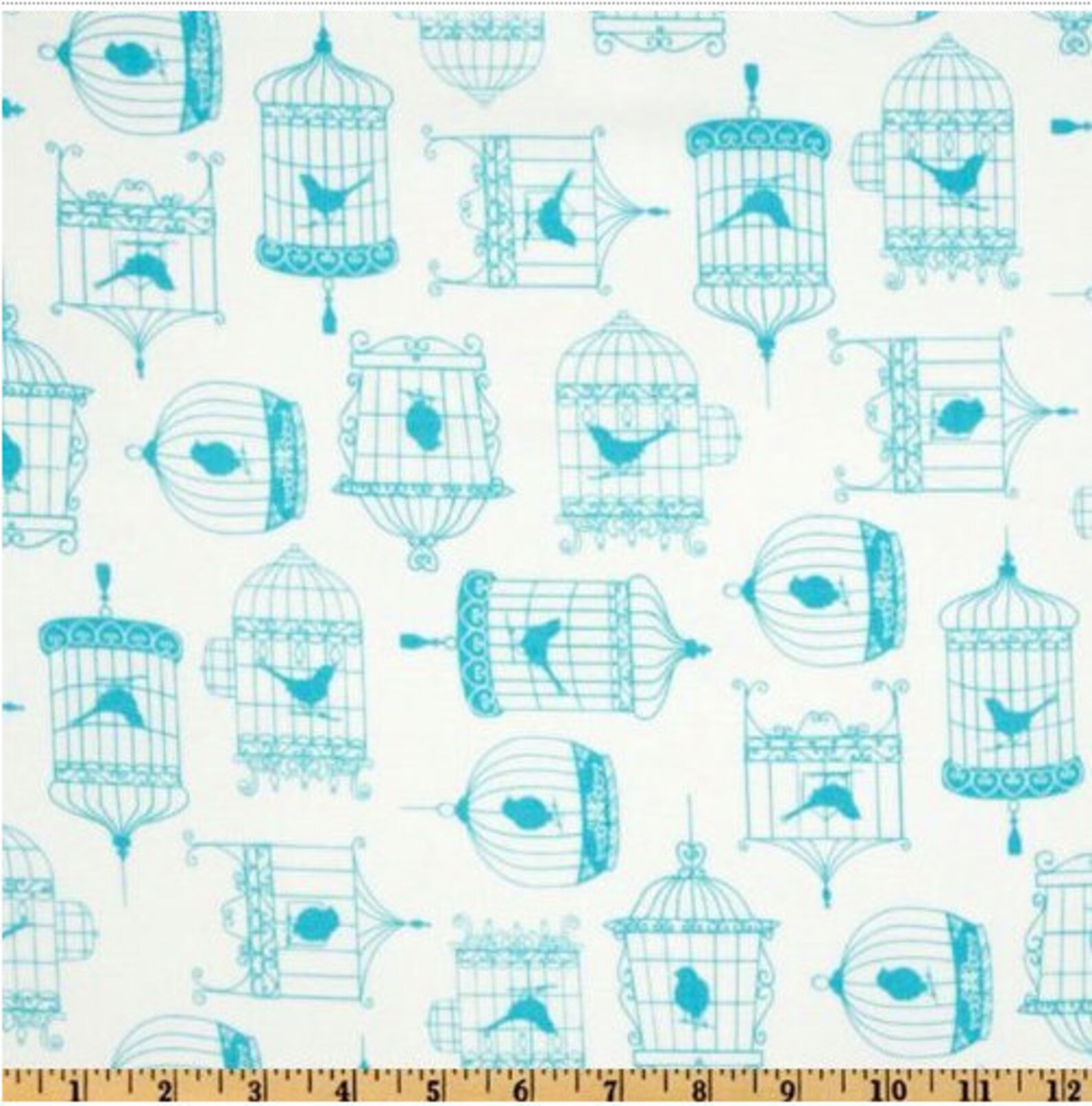 Bird Cage Fabric Tweet White Bird Cages by Timeless Etsy