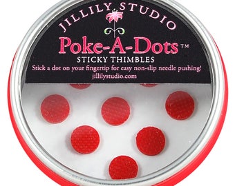 Poke A Dot Jillily Studio Thimble Pads - Finger Thimble - Finger Pad - 24 count metal tin