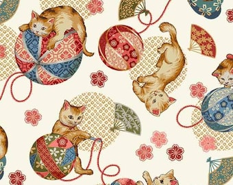 Michael Miller - Tokyo Fur-Tales - Cats At Play DDC12895-MULT-D - Priced by the half yard