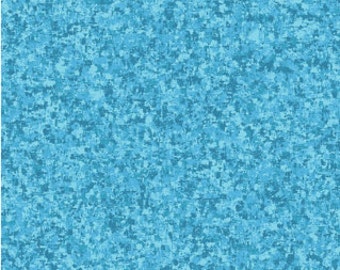 Ocean Blue Solid Textured Fabric - Quilting Treasures QT Basics Color Blender - 23528 QE - Priced by the 1/2 yard