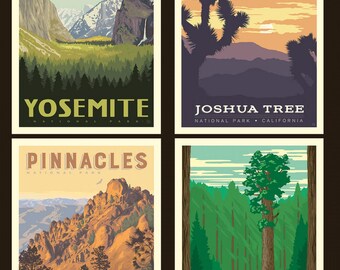 California National Parks PP 8795 Fabric Poster - Anderson Design Group for Riley Blake - 4-Patch Block 36-Inch Panel