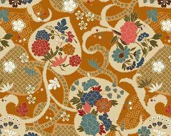 Michael Miller - Tokyo Fur-Tales - Gold Tokyo Leaves DCX12644-GOLD - Priced by the half yard
