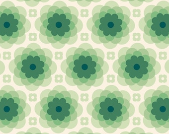 Taos Echo Bloom PWJD151 Green - Shadow Flower - Tucson Fabric Free Spirit - Florabelle by Joel Dewberry - Priced by the1/2 yd