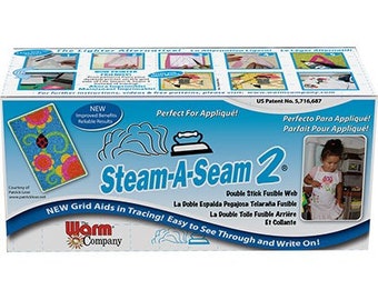 Steam A Seam 2 Collage - Warm Company Medium Weight double stick fusible web  - 12-Inch wide - 5540 White - Applique