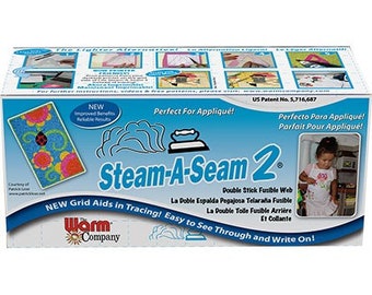 Steam A Seam 2  (12-Inch) wide - 5540 White Collage - Warm Company Medium Weight double stick fusible web - Applique