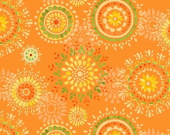 Wilmington Prints - Harvest Gold by Danhui Nai - Floral Medallion 89268 813 Orange - Priced by the half yard